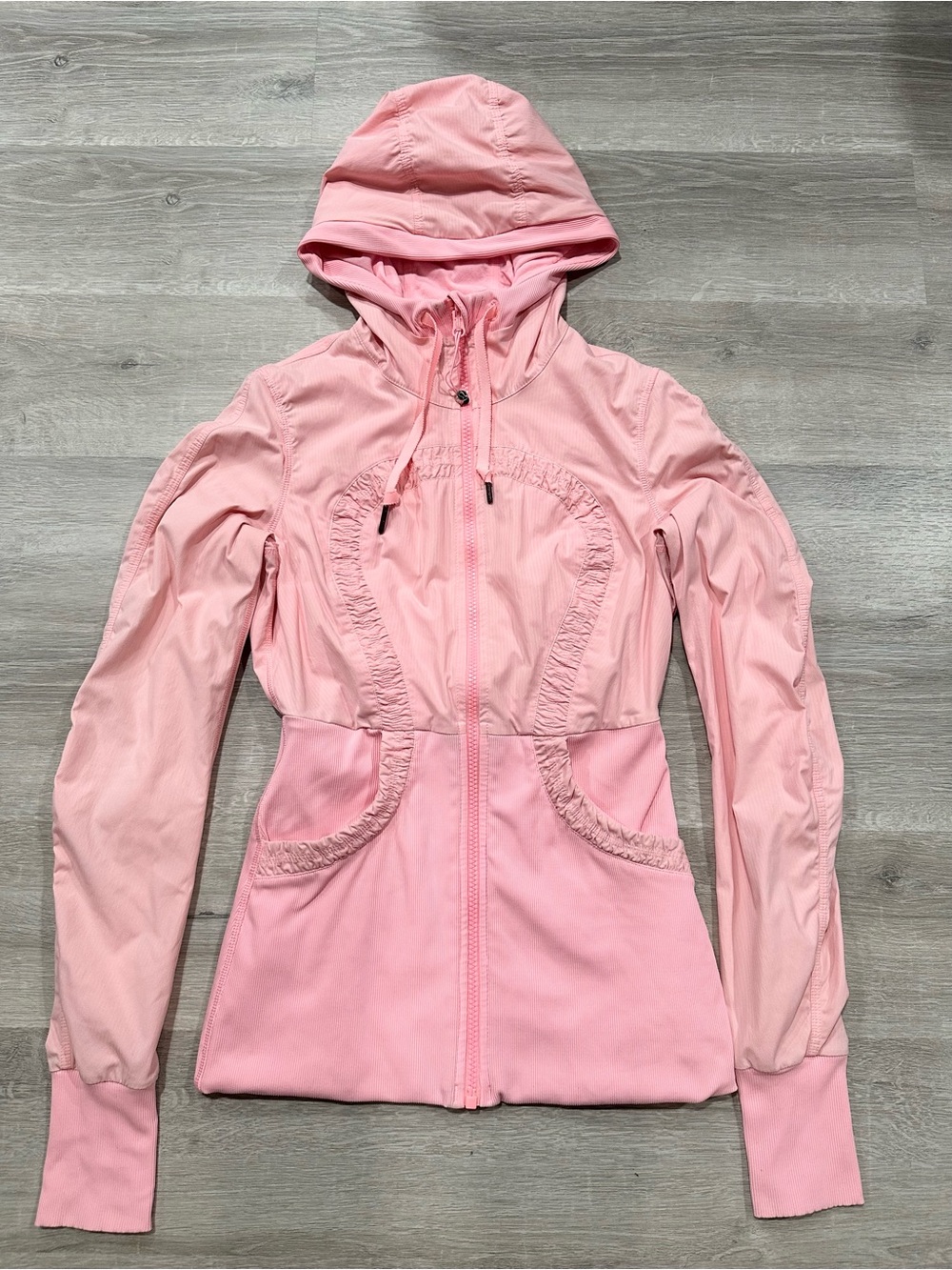 A58 Lululemon Dance Studio Jacket III Hooded Reversible Size 6 Pink Coral